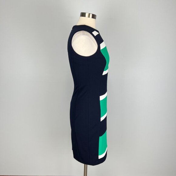 Tommy Hilfiger Womens Striped Colorblock Sheath Dress Green Blue size 4 - Picture 5 of 12